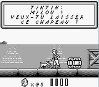 une photo d'Ã©cran de Tintin - Le Temple du Soleil sur Nintendo Game Boy